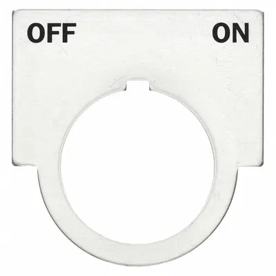 SIEMENS Legend Plate: 30 mm Panel Mounting Size, Half-Round - Push-Button Rings & Plates