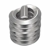 Screw-locking tanged helical insert for repairing or strengthening threads in metal. #4-40 thread size, coarse thread, right-hand direction. Made of 18-8 stainless steel with plain finish, tensile strength 200,000 to 250,000 psi. Requires #4-40 STI tap. Supplied in pack of 1,000