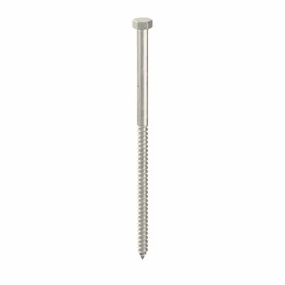 FOREVERBOLT Hex Head Lag Screw: 1/4 in Size, 5 1/2 in Lg, Stainless Steel, NL-19 - 18-8 Stainless Steel Hex Head Lag Screws