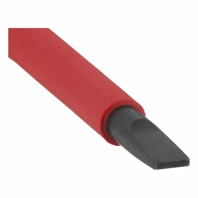 WIHA Insulated Slotted Screwdriver: Insulated SoftFinish, 4.5 mm Tip Size, Long Lg - Insulated Slotted Screwdrivers