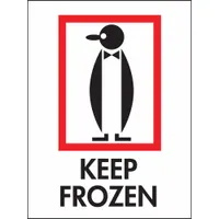 Instructional Handling Label: Keep Frozen, 4 in x 3 in, White, 500 Labels per Roll, 500 PK