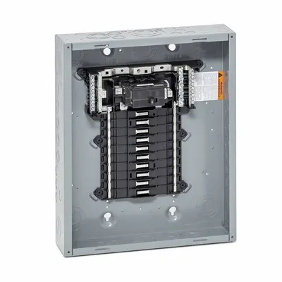 SQUARE D Load Center: 100 A Amps, 120/240V AC, 20 Spaces, 22 kA, 4 Max. No. of Tandem Breakers - Square D QO - Main Breaker, Convertible, Plug-On Neutral Load Centers