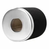 Engine air filter with round-oval shape and axial seal. Features a 4-inch outside diameter at the bottom. Interchanges with Baldwin PA3957. Suitable for use in Wacker Neuson vehicles
