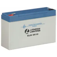 Battery: ELM4/IND654/IND1254, Sealed Lead Acid, 6 V Volt, 10 Ah Battery Capacity, 2 in Overall Dp (MPN ELB 0610)