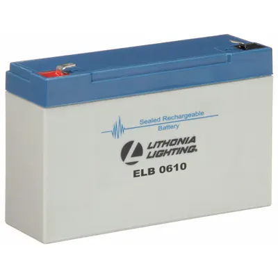 LITHONIA LIGHTING Battery: ELM4/IND654/IND1254, Sealed Lead Acid, 6 V Volt, 10 Ah Battery Capacity - Sealed Lead Acid Emergency & Exit Batteries