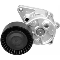 Self-adjusting belt tensioner with one pulley, 2 1/2 in outside diameter. Automatically maintains proper tension on engine accessory belts to prevent slippage and wear. Suitable for automotive and light-truck accessory belt systems
