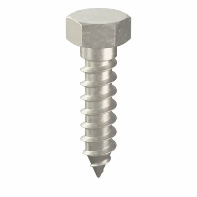 FOREVERBOLT Hex Head Lag Screw: 1/4 in Size, 1 in Lg, Stainless Steel, NL-19 - 18-8 Stainless Steel Hex Head Lag Screws