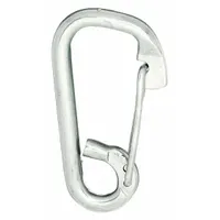 This load-rated spring snap features a stainless steel wire gate and a 440 lb working load limit. Designed for non-lifting applications such as securing lines, rigging, or tethering in marine or outdoor environments. The corrosion-resistant construction supports general-purpose use where a rated connection is required