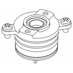 This plastic diaphragm assembly is a replacement part for flush valves in toilets. It includes a drop-in pin and is designed for 1 gpf (gallons per flush) systems. The assembly controls water flow during flushing and is suitable for use in commercial and residential toilet installations.