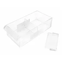 WESTWARD Divider: 3 3/8 in Overall Wd, 3/8 in Overall Dp, 1 5/16 in Overall Ht, Polystyrene, Clear