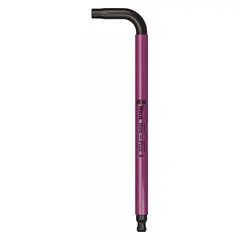 This L-shaped hex key features two tips, including a ball end for angled access to hex socket screws. Made from alloy steel with a black oxide finish, it is sized at 8 mm metric and has a long length for extended reach. Suitable for assembly, maintenance, and repair tasks where fasteners are in confined spaces.