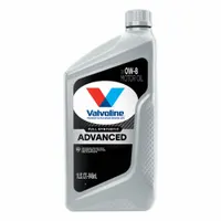 VALVOLINE Advanced Full Synthetic 0W-8 engine oil is a non-biodegradable, full synthetic lubricant for gasoline engines in light-duty trucks. Supplied in a 1 qt bottle, it meets SAE 0W-8 grade and is not Dexos rated. Suitable for normal driving conditions
