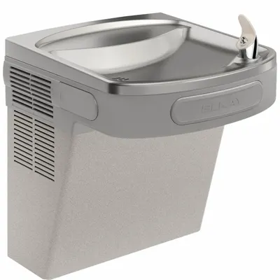 ELKAY Drinking Fountain: On-Wall, 19 13/16 in Ht, Front Pushbar/Side Pushbar - On-Wall Single Drinking Fountains
