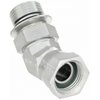 Hydraulic Hose Adapter: 1/2 in x 5/8 in Fitting Size, Female x Male, NPSM x ORB, Swivel, 45° Elbow (MPN 2067-8-10S)