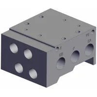 Manifolds: SY7000 Series, 2 Ports, Female 1/4 NPT, -10°C to 50°C, Side Port, Horizontal (MPN SS5Y7-42-02-02T)