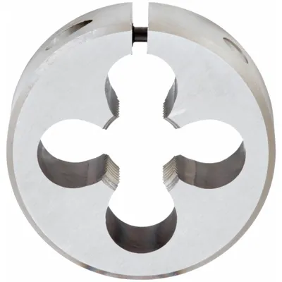 OSG Round Threading Die: 7/8"-9 UNC, 2 in OD, Solid, High Speed Steel (MPN 2712200) - Solid Round Threading Dies
