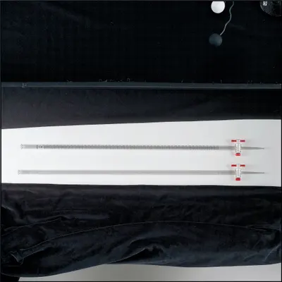 KIMBLE Straight Bore Buret: 10 mL, A, 664 mm, ±0.02 mL, 0.05 mL Inc - Class A Glass Burets