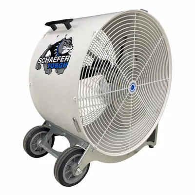 SCHAEFER Circulating Fan: 24 in Blade Dia, 115V AC, Mobile, 1/2 hp, Direct Drive - Standard Industrial Floor Fans