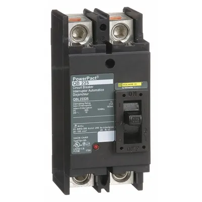 SQUARE D QBL22225 Molded Case Circuit Breaker, 225 A, 10kA at 240V AC, QB Series - Q-Frame Square D Molded Case Circuit Breakers