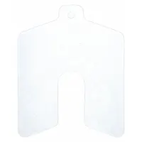 Untabbed slotted shim, 0.0075" thick, 2" length and width, Trade Size A. Matte finish. Pack of 20. Tolerances: width and length +/-0.030 in, thickness +/-0.000375 in. Used for precision alignment and gap adjustment in machinery assemblies
