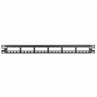 PANDUIT Patch Panel: 1 Rack Units, 24 Ports, Flat, Adhesive Label, Shielded, Rear Access - Rack-Mount Modular Patch Panels