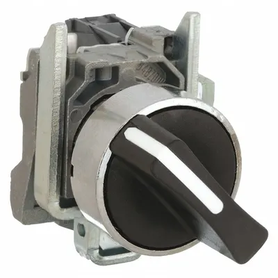 SCHNEIDER Selector Switch: 22 mm Panel Mounting Size, 2 Positions, Short Lever, 1NO - Selector Switches