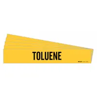 Pipe Marker: Toluene, Yellow, Black, Fits 2 1/2 to 7 7/8 in Pipe O.D., 1 Pipe Markers, 5 PK (MPN 7284-1-PK)