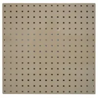 APPROVED VENDOR Pegboard Panel: Square, 9/32 in Peg Hole Size, 24 in x 24 in x 1/2 in, Steel, Tan