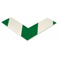 Floor Marking Tape: L, Striped, Green/White, No Legend, 2 in x 6 in, 50 mil Tape Thick, 100 PK (MPN AngleGW)