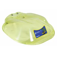 Yellow plastic bowl cover assembly for Halo-series eye/face wash units. Compatible with manufacturer part number S19-214DCFW. Protects the bowl from debris and contamination when not in use, maintaining hygiene in industrial and laboratory settings.
