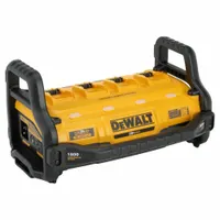 Portable power station providing 1800 W continuous (3600 W surge) AC power through four receptacles. Includes a battery charger and wireless charging pad; batteries not included. Suitable for powering tools, lights, and electronics at job sites, outdoor events, or during power outages