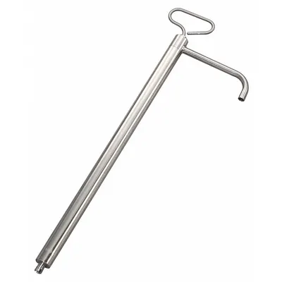 Dayton Hand Pump: Piston Action, Pump with Spout, Stainless Steel Housing, 8 oz per stroke - Down-Stroke Drum Pumps