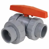 HAYWARD Manual Three-Way Ball Valve: CPVC, Three-Piece, L Flow, Std Port Ball Port, True Union NPT (MPN LA2400T)