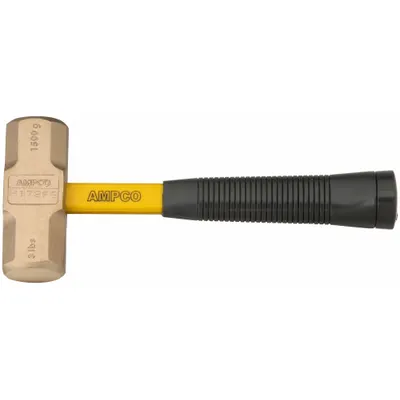 AMPCO Blacksmith Hammer: Fiberglass, Nickel Aluminum Bronze, 6 lb Head Wt, 15 in Overall Lg - Non-Sparking Cross-Peen Hammers