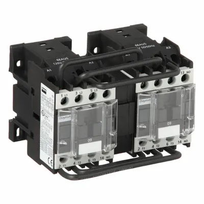 Dayton Magnetic Contactor: Reversing, 3 Poles, 3NO Contacts, 9 A - Reversing IEC Contactors