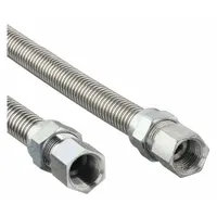 Gas Connector: 1/2 in Hose Inside Dia., 24 in Hose Lg, 150,000 BTU Capacity, Silver, FNPT x FNPT (MPN 30-3232-24)