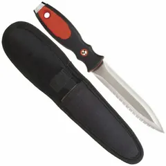 Duct knife with a 6-inch blade for cutting and trimming sheet metal ducts, insulation, and flexible duct connectors in HVAC installations. Designed for precise control in ductwork fabrication and maintenance tasks.
