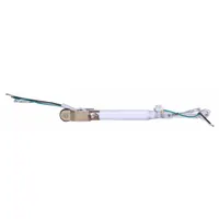 Steel downrod for ceiling fans, 8 inches long and 1 inch wide, finished in white. Includes safety cables for secure installation. Used to mount a ceiling fan at an 8-inch drop from the ceiling, suitable for rooms where standard or low ceilings require improved air circulation