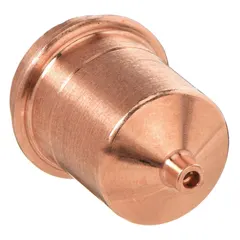 Replacement nozzle for Hypertherm T45m/5v machine plasma torches. Rated for 45 A operation, it focuses and directs the plasma arc for precise cutting in automated systems. Suitable for industrial fabrication and machine-type plasma cutting applications.