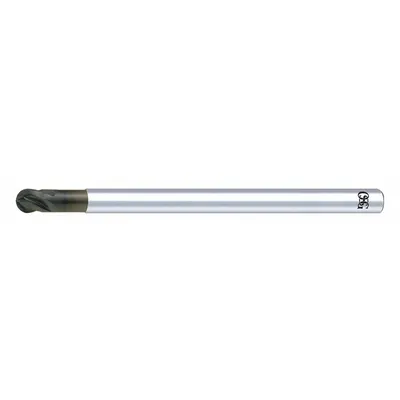 OSG Ball End Mill: Carbide, Diamond Coated, 4 Flute, 4 mm Mill Dia, 4 mm LOC - Reduced-Neck Carbide Ball End Mills for Graphite & Carbon Fiber