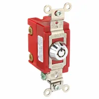 HUBBELL Wall Switch: Locking Switch, Double Pole, Maintained, Silver, 120/277V AC, 20 A (MPN HBL1222RKL)