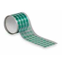 TAPECASE Film Tape: Disc, 1/2 in Dia, 3.3 mil Thick, Polyethylene Film, Silicone, Green, 250 PK