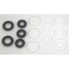 This repair kit includes replacement gaskets for servicing BINKS paint spray guns, specifically the 98-972 model. It is used to restore sealing performance in airless sprayers during maintenance.
