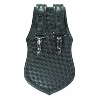 AIRTEK Key Holder: Black, Leather, Basket Weave, 5 in x 115 mm, Snap Closure, For 2 1/4 in Belt Wd (MPN 1489WB)