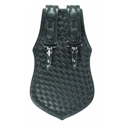 AIRTEK Key Holder: Black, Leather, Basket Weave, 5 in x 115 mm, Snap Closure - Key Holders & Pouches