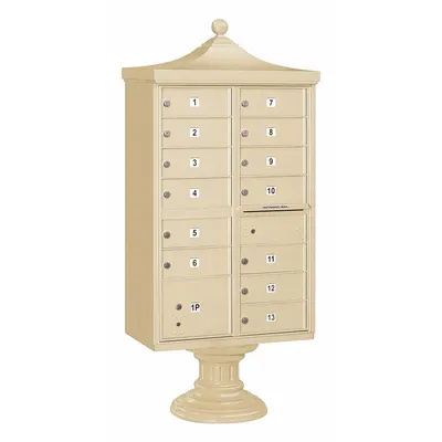 SALSBURY INDUSTRIES Cluster Box Unit: CBU, 14 Doors, Horizontal, 71 3/4 in H x 31 in W x 18 1/2 in D - Multi-Unit Mailboxes