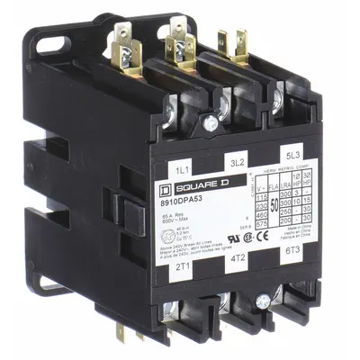 SQUARE D Definite Purpose Magnetic Contactor: 3 Poles, 277V AC, 60 A - Non-Reversing Definite Purpose Contactors