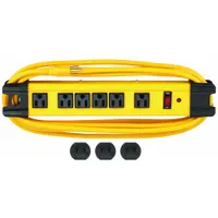 APPROVED VENDOR Outlet Strip: 6 Outlets, 15 ft Cord Lg, 1,050 J Rated Energy, 15 A Current, Yellow