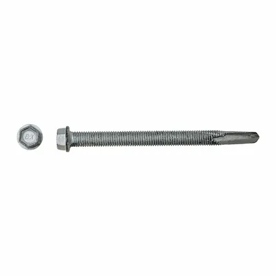 ITW BUILDEX Self-Drilling Screw: 1/4 in Size, 3 in Lg, Steel, Climaseal, Hex Washer - Metal-to-Metal-Joining Self-Drilling Screws