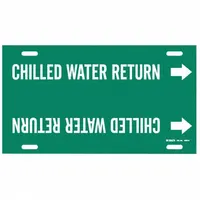 Pipe Marker: Chilled Water Return, Green, White, Fits 10 to 15 in Pipe O.D., 1 Pipe Markers (MPN 4023-H)
